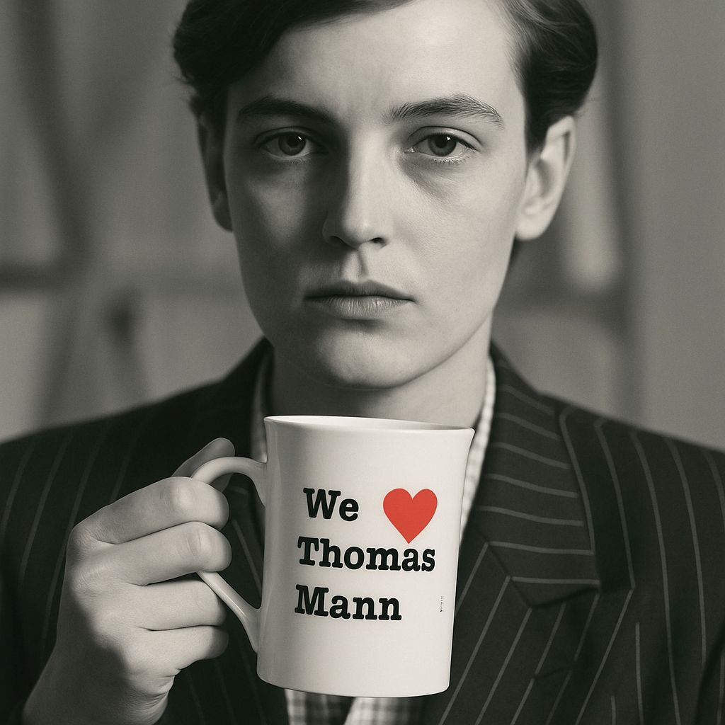 wjfuchs's tweet photo. Celebrate the 150th anniversary of Thomas Mann’s birth on June 6 with this elegant 10oz porcelain mug from Tazzarte. Adorned with a subtle nod to the literary giant, it’s a refined gift for book lovers who cherish the timeless prose of Buddenbrooks or The Magic Mountain. Crafted with care, this slim mug blends literary reverence with everyday sophistication. Sip thoughtfully. #ThomasMann150 #LiteraryLegacy #BookLovers #Tazzarte #ClassicLiterature