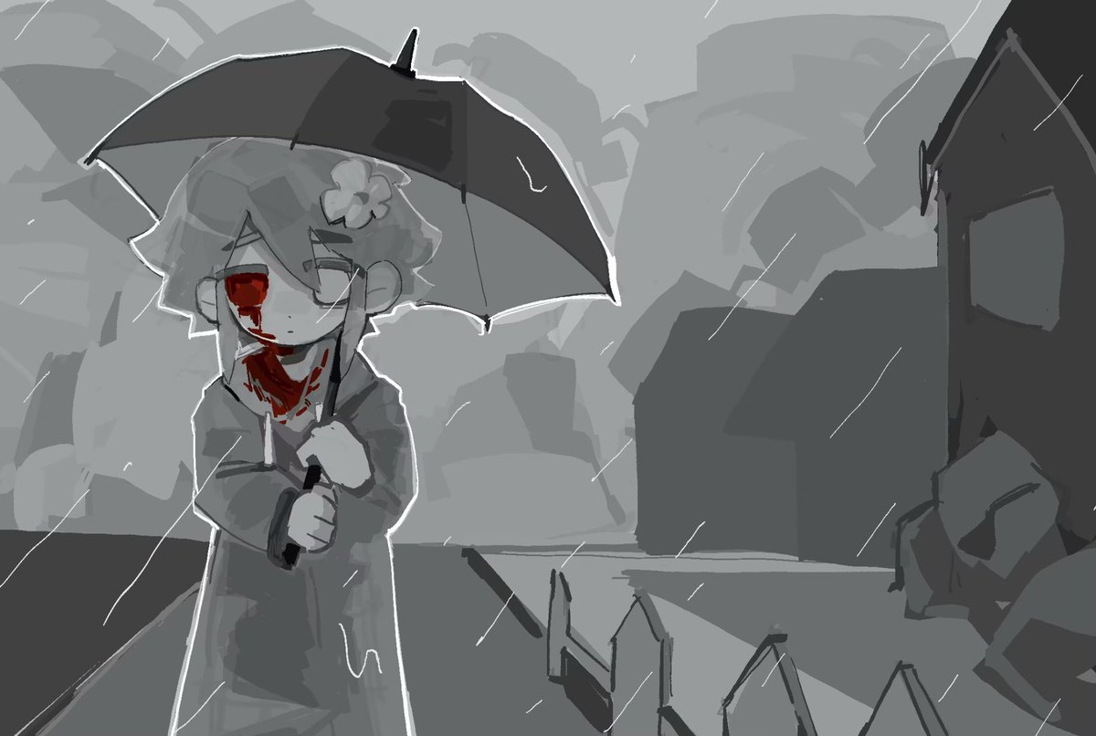 ：Feel free to grab onto my raincoat.
#OMORIFANART #omorithedreamer