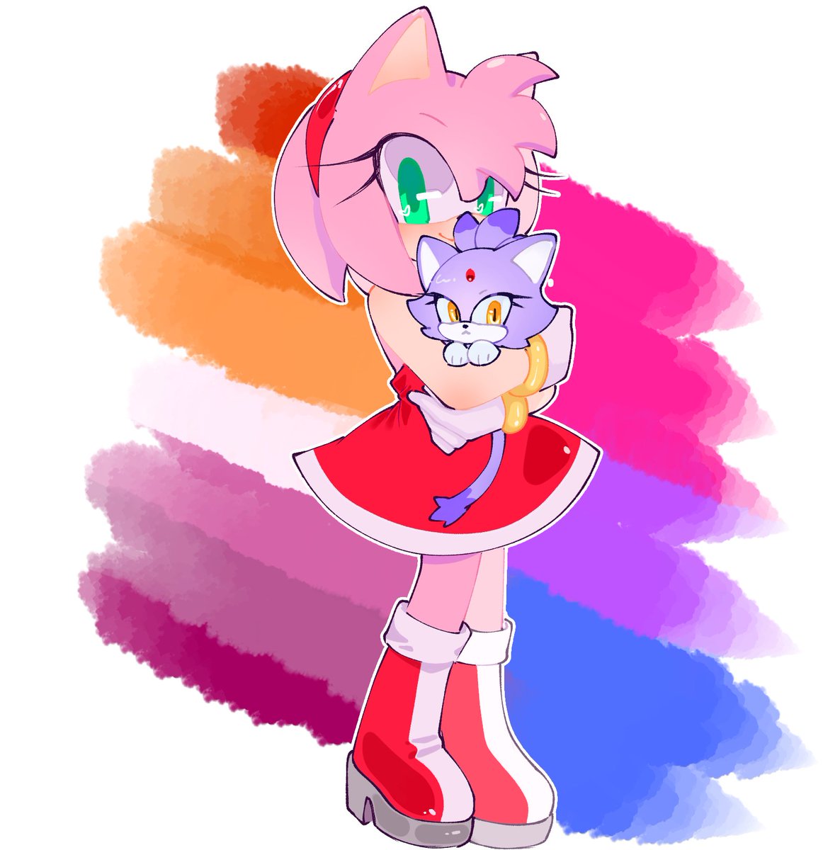 Meoweahh1's tweet image. Happy Pride Month 
#sonadow #Blazamy #Shadonic