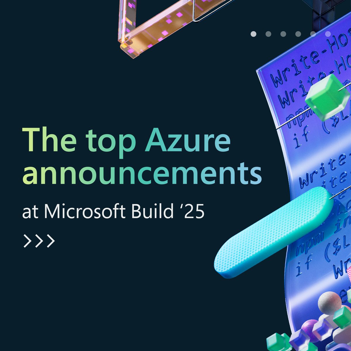 Azure's tweet photo. Here's your recap of some of the top Azure news you don’t want to miss from Microsoft Build 2025. Read the blog for the full list: https://t.co/CiSRwWjZ8F