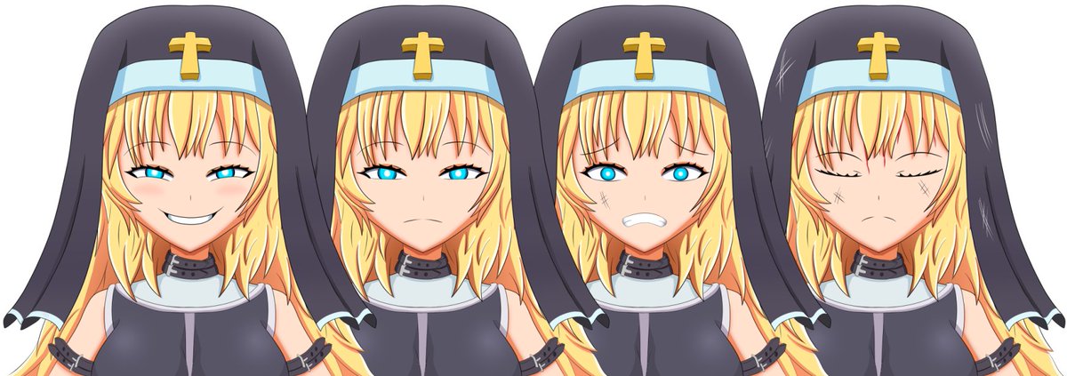 RM120_'s tweet image. I finished the facial expressions of the nun for the game. I would like to animate them in the future.
#drawing #イラスト #オリジナル