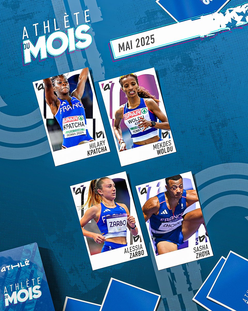 FFAthlétisme (@ffathletisme) on Twitter photo 🗳️ Élisez votre #AthlèteDuMois de mai !
🇫🇷 Clémence Beretta, <a href="/gabriel_bordier/">Gabriel Bordier</a>, Anaïs Bourgoin, Yann Chaussinand, Valentin Gondouin, <a href="/HilaryKpatcha/">KPATCHA HILARY</a>, <a href="/meksenwoldu/">Mekdes Woldu (Mecky Erab 🦌 )</a>, Alessia Zarbo, <a href="/ZhoyaSasha/">Sasha Zhoya</a> ?
👇 Votez ci-dessous !
(Les % indiqués ne constituent pas le résultat final) 🗳️ Élisez votre #AthlèteDuMois de mai !
🇫🇷 Clémence Beretta, <a href="/gabriel_bordier/">Gabriel Bordier</a>, Anaïs Bourgoin, Yann Chaussinand, Valentin Gondouin, <a href="/HilaryKpatcha/">KPATCHA HILARY</a>, <a href="/meksenwoldu/">Mekdes Woldu (Mecky Erab 🦌 )</a>, Alessia Zarbo, <a href="/ZhoyaSasha/">Sasha Zhoya</a> ?
👇 Votez ci-dessous !
(Les % indiqués ne constituent pas le résultat final)