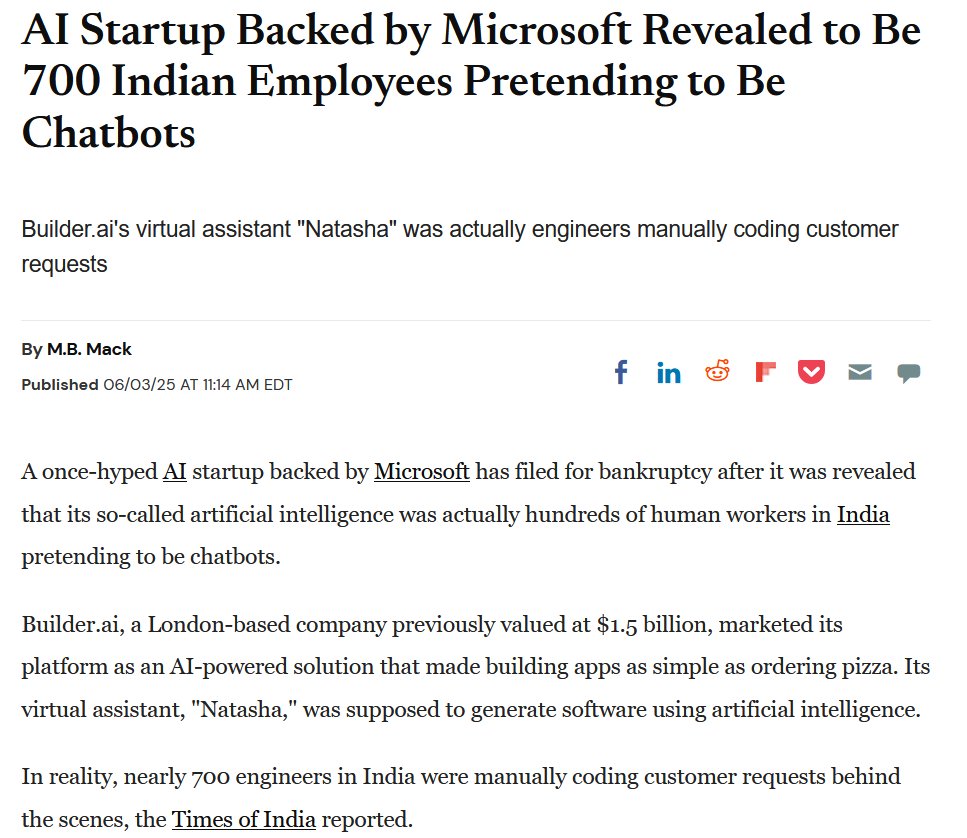 Instead of investing in Americans, Microsoft decided to back a fake AI company scam. 

Where did they get the money to do this? Your tax dollars, MS has received over 1.4 BILLION in state level subsidies.