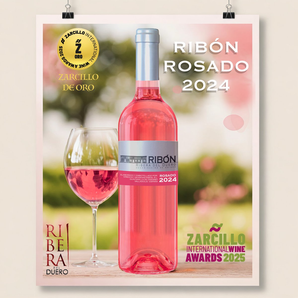 Felices de comunicar que nuestro Ribón Rosado 2024 ha sido galardonado con un importante Zarcillo de Oro en el certamen Zarcillo International Wine Awards 2025, siendo el único vino rosado con Denominación de Origen Ribera del Duero que ha recibido esta distinción.
<a href="/DORibera/">Ribera Del Duero</a>