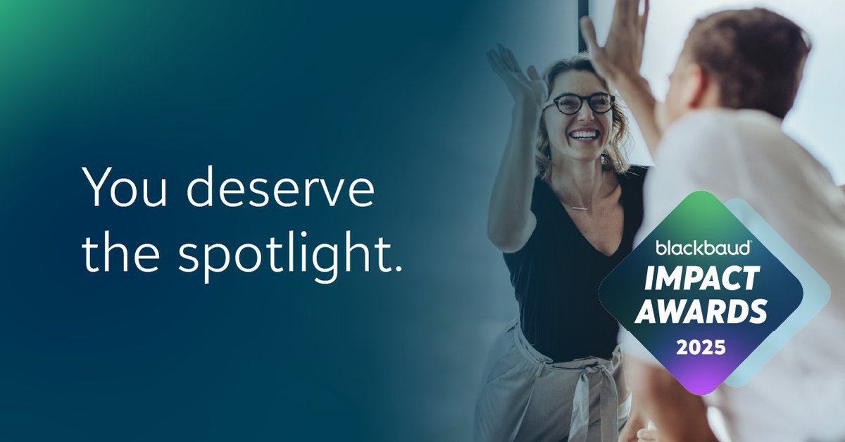 Is your team driving impactful results using @Blackbaud software, or do you have an inspiring leader or standout rising star on your team who deserves recognition? The 2025 Blackbaud Impact Awards offer a stage to highlight those successes! Apply by 6/13: blkb.co/43KANRK