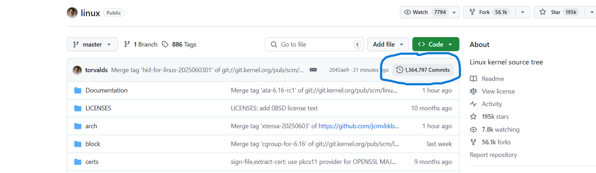 nitin__twts's tweet image. You know what&apos;s the biggest discovery/tool in the history of CS.

It&apos;s damn Linux. Can you imagine 13 lakhs commit :))