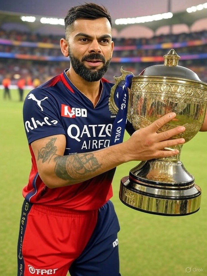 18 साल बाद 18 नंबर जर्सी के हाथ ट्रॉफी 🎉🙏

रजत पाटीदार और उनकी सेना को बधाई ❣️ 

#RCBvsPBKS #IPLFinal