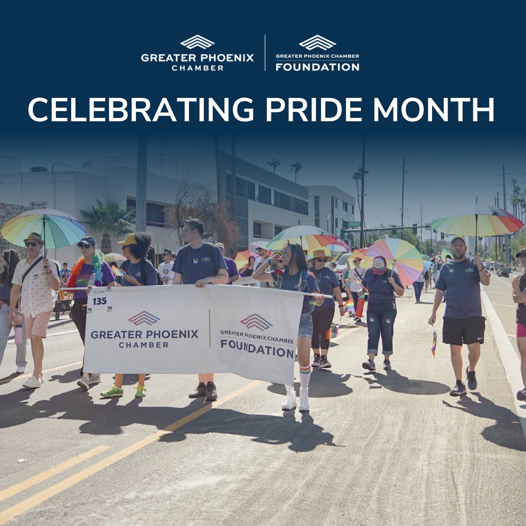 Happy Pride Month! 🌈 The Greater Phoenix Chamber and Greater Phoenix Chamber Foundation are proud to celebrate the LGBTQ+ community and recognize the progress made.
