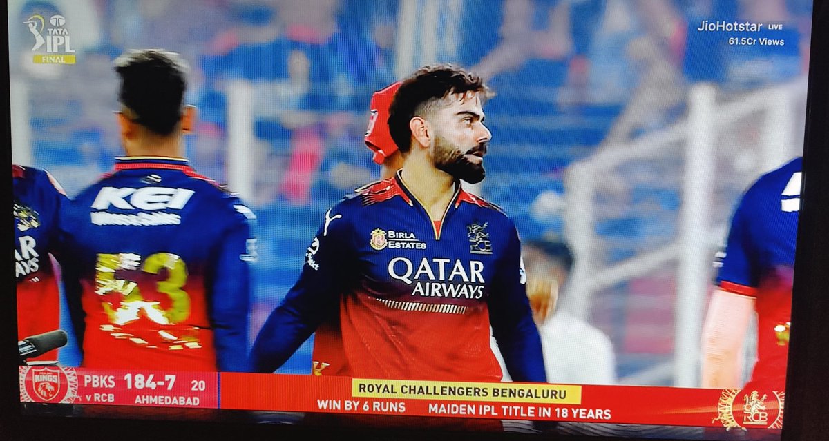 After 18 years of heartbreaks and hope — RCB are finally IPL Champions! 🏆🔥

What a journey. What a moment. This win is for every fan who never gave up.
Ee Sala Cup Namde — and it finally is! ❤️💛

Congrats, RCB! 🥳
#RCB #IPL2025 #Champions #EeSalaCupNamde <a href="/RCBTweets/">Royal Challengers Bengaluru</a>
