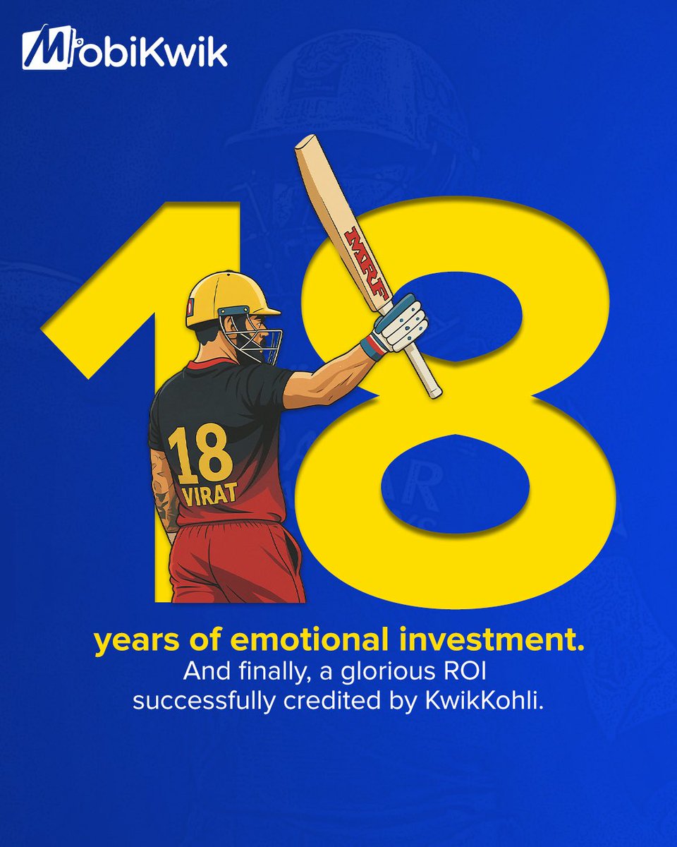 Years of belief against all odds, Kohli’s faith finally lifted the trophy.

#IPL2025 #Finals #KingKohli