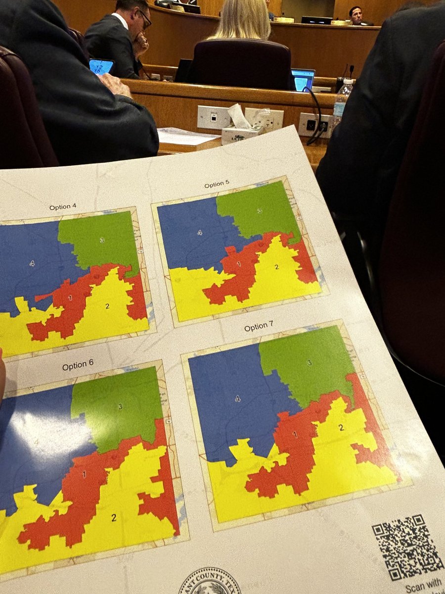 DAnglinFox4's tweet image. Map 7 was added to the group of Tarrant redistricting options on Thursday or Friday of last week- it was not in place during the 4 public meetings that took place in the various communities.