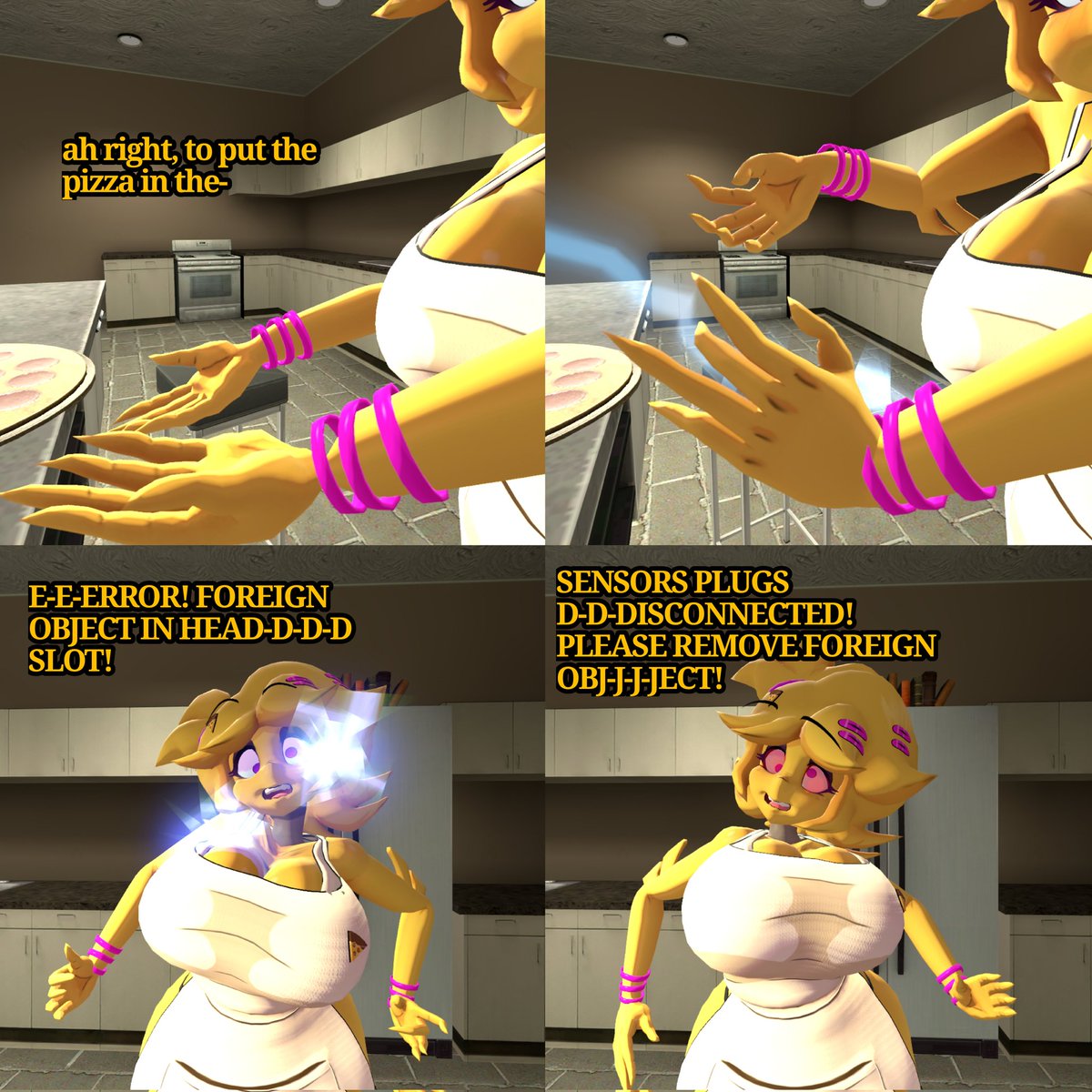 Robolover169's tweet photo. Prank gone wrong part 2, request by @Enderman_728
#fnaf #malfunctions #robogirl #Frennisnightclub #sfm #mechabare #fembot #furry #furryrobot #robot #Fredinasnightclub https://t.co/jRQsZw92Ro