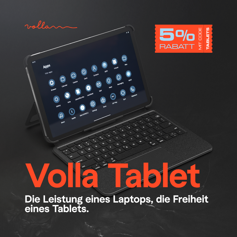 hello_volla's tweet photo. Tracking und Datenmissbrauch nehmen ständig zu. Das Volla Tablet mit Volla OS hilft bei Bedarf den Schutz der Privatsphäre zu gewährleisten. Kreativ und gleichzeitig sicher sein, ohne unnötigen Datenaustausch.

#volla #vollaOS #opensource #software #hardware
