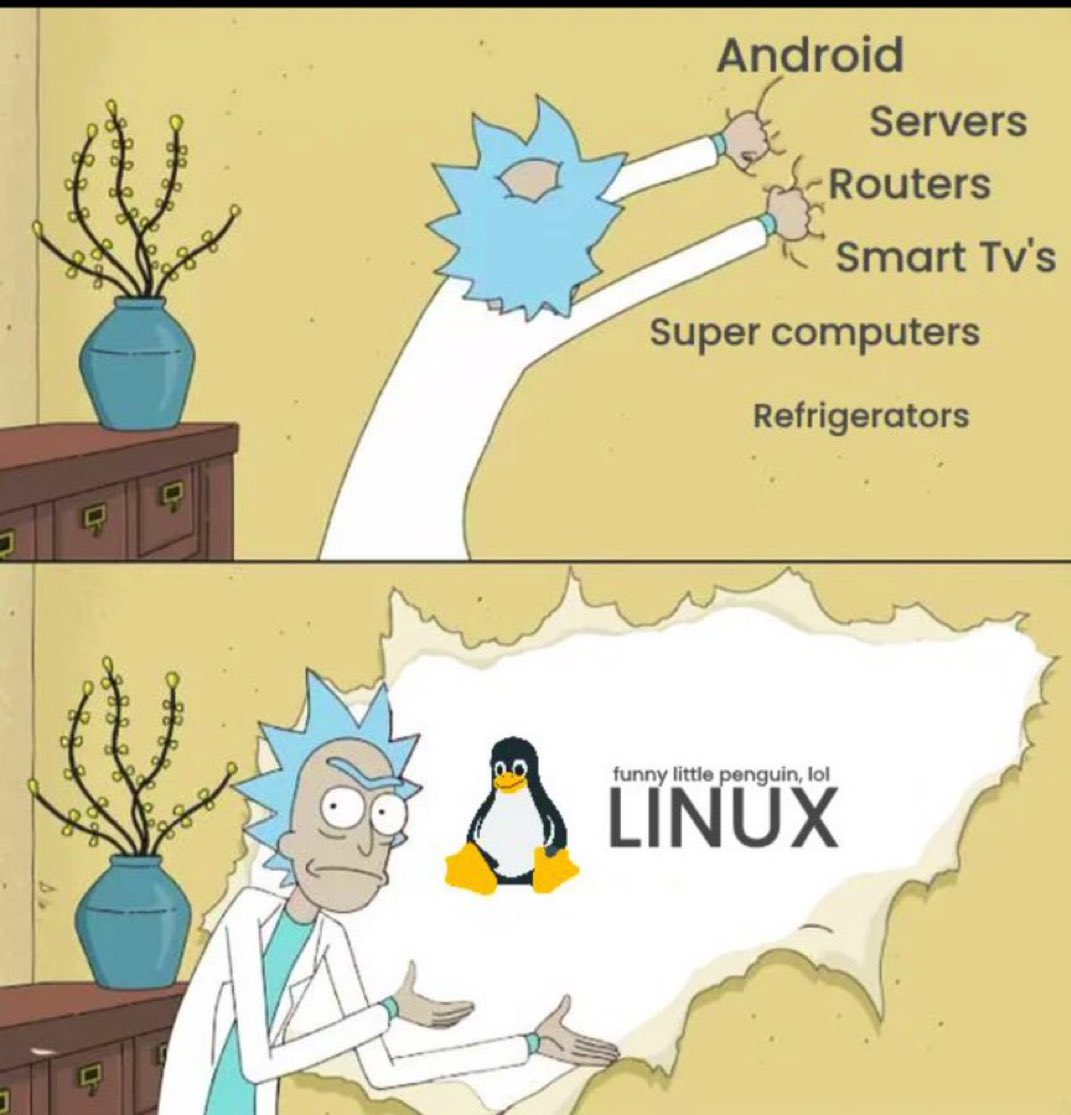 SecurityTrybe's tweet image. When someone says ‘Does anyone actually use Linux?’ 😂