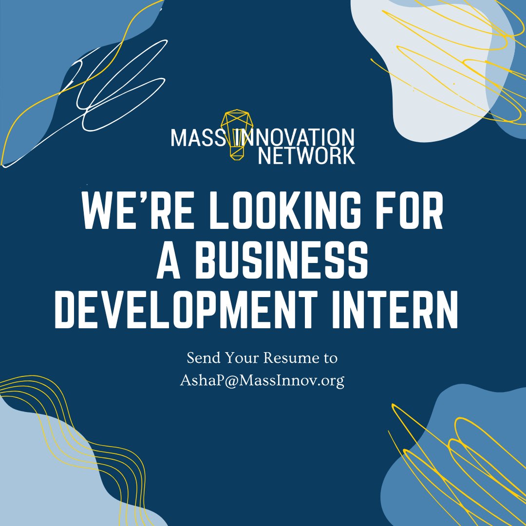 Massachusetts Innovation Network (MassInnoV) (@ne_inno) on Twitter photo 🚨 We’re Hiring! 🚨
Massachusetts Innovation Network seeks a Business Operations Intern for Summer 2025!
📍 In-person | Burlington, MA
🕒 ~20 hrs/week | ✨ Paid
Send your resume to ashap@massinnov.org
#Internship #NowHiring #MassInnovation #BusinessOperations 🚨 We’re Hiring! 🚨
Massachusetts Innovation Network seeks a Business Operations Intern for Summer 2025!
📍 In-person | Burlington, MA
🕒 ~20 hrs/week | ✨ Paid
Send your resume to ashap@massinnov.org
#Internship #NowHiring #MassInnovation #BusinessOperations