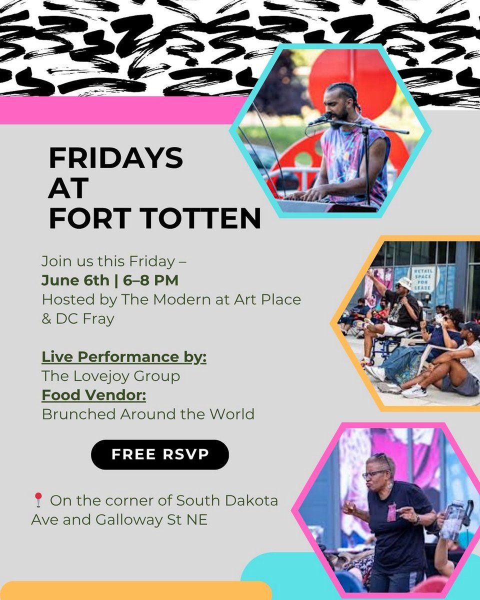 🎶 Fridays at Fort Totten is back! Join us June 6th, 6-8pm for live music from The Lovejoy Group and tasty bites from Brunched Around the World! 🌮🎸#TheModernatArtPlace #FridaysAtFortTotten #SummerConcertSeries
