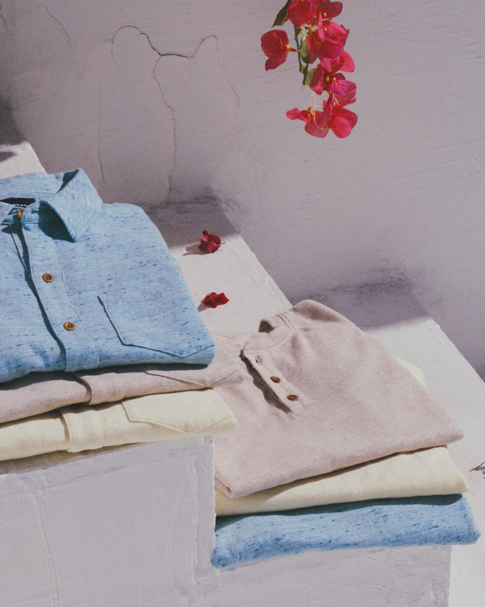 Short sleeve Henleys and button-downs, easy layers for hot days ahead.