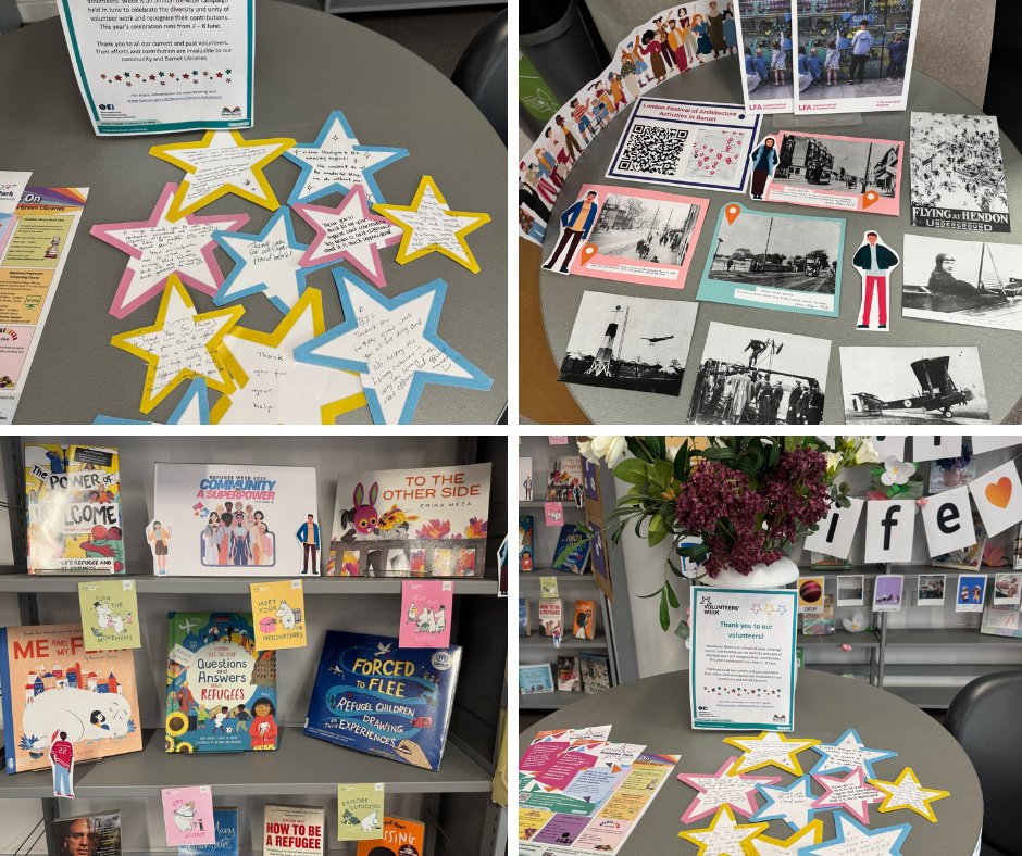 BarnetLibraries's tweet image. Colindale library have been busy making #librarydisplays to promote and support The London Festival of Architecture, Volunteer week and Refugee Week

#LFA2025 #VolunteersWeek2025 #ThankYouVolunteers #RefugeeWeek #SimpleActs
#CommunityAsASuperpower