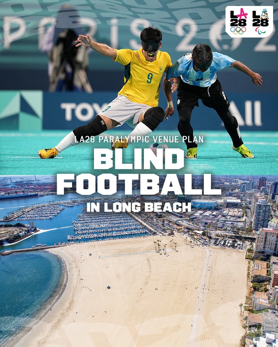 LA28 (@la28) on Twitter photo Pitch perfect in Long Beach! ⚽
The audible game of Blind Football will make itself heard from Alamitos Beach in Long Beach during the 2028 Paralympic Games.
<a href="/Paralympics/">Paralympic Games</a> | <a href="/IBSAB1Football/">IBSA Blind Football</a> | <a href="/LongBeachCity/">City of Long Beach</a> Pitch perfect in Long Beach! ⚽
The audible game of Blind Football will make itself heard from Alamitos Beach in Long Beach during the 2028 Paralympic Games.
<a href="/Paralympics/">Paralympic Games</a> | <a href="/IBSAB1Football/">IBSA Blind Football</a> | <a href="/LongBeachCity/">City of Long Beach</a>