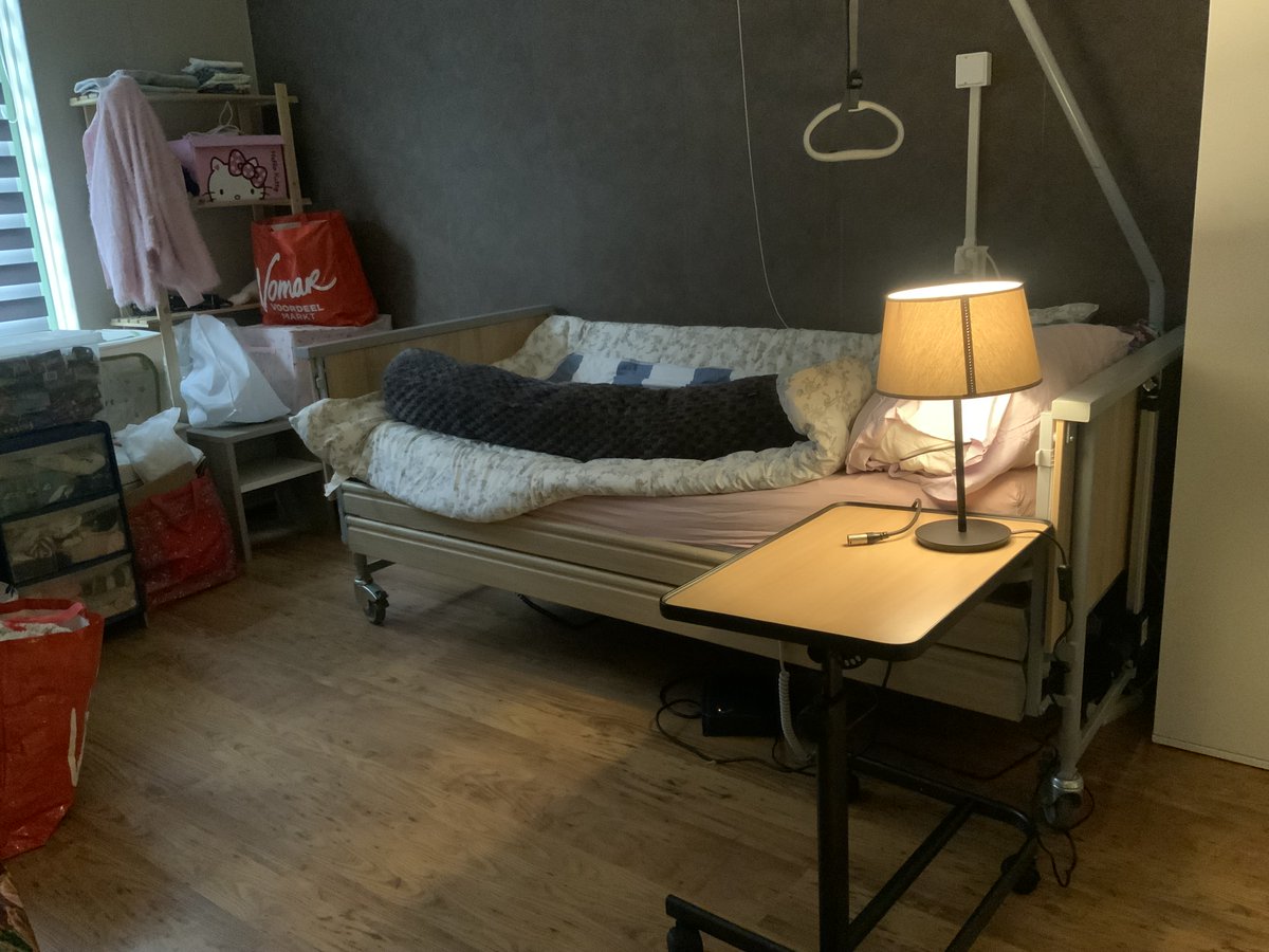 Bedje in nieuw huisje  staat. vrouwtje aantal epelepsie gehad eve Tot rust kome🐶