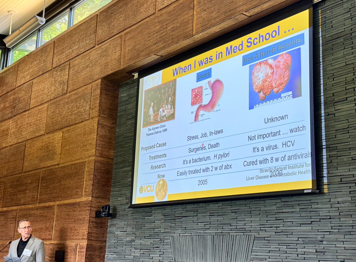 vinayjaha's tweet image. Beautiful day to be at the lush VCU Rivers Center for the @VCU_Liver Research Retreat ☀️
Meeting the crew from the various Stravitz Sanyal Liver Institute programs - clinical research, biorepository, data hub, basic science, imaging 🏥
🧪 Impactful slide by @saulkarpen:…