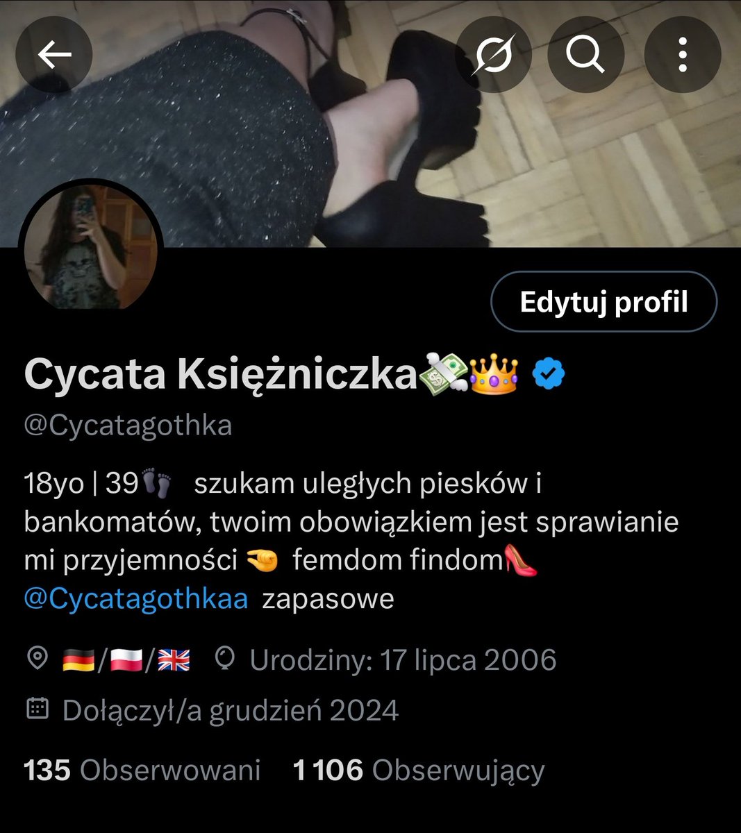 Cycata Księżniczka💸👑 (@cycatagothka) on Twitter photo Przekroczyliśmy już 1100 obserwacji 🩷 i oby tak dalej kochani 🤭😻
Plus zapraszam od zaobserwowania drugiego konta <a href="/Cycatagothkaa/">Cycata Gothka</a> ! Przekroczyliśmy już 1100 obserwacji 🩷 i oby tak dalej kochani 🤭😻
Plus zapraszam od zaobserwowania drugiego konta <a href="/Cycatagothkaa/">Cycata Gothka</a> !