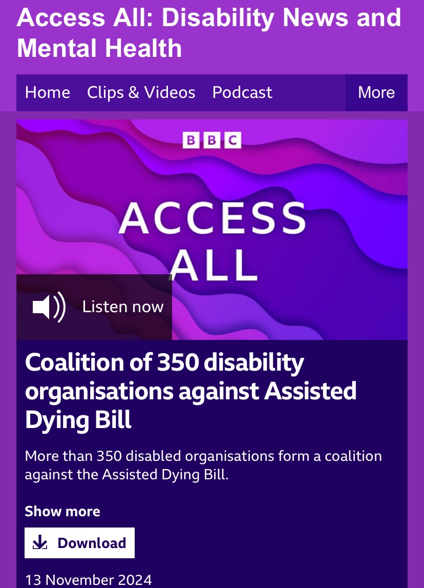 1. On the one hand, Kim Leadbeater insists her bill “is not about disabled people.”

On the other hand is the glaring fact that 350 disability organisations, including Disability Rights UK, are opposed to the bill, and none are in favour.

What’s going on?