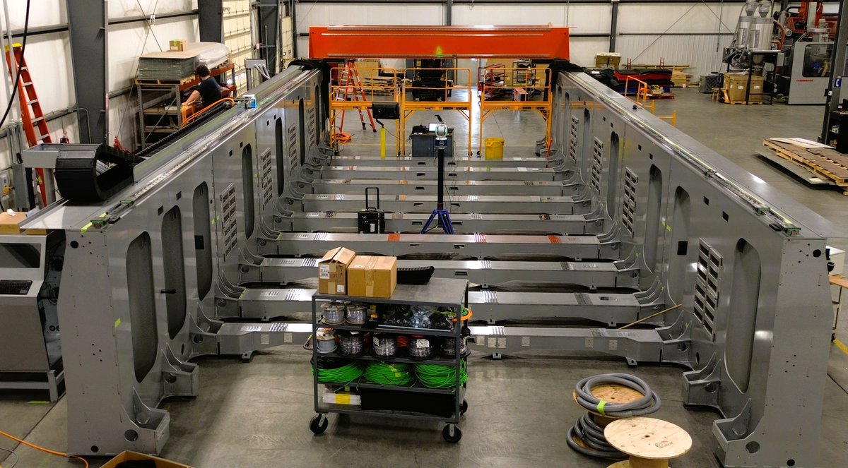 thermwood's tweet image. Another LSAM 1540 is in the works - what could YOU build with this additive titan?
✅ Prints up to 500 lbs per hour
✅ 450°C high-temp capability
✅ Print &amp;amp; trim at the same time
✅ VLP, ALP, and horizontal print modes
Learn more: bit.ly/4kP4l66
#LFAM #MadeinUSA 🇺🇸