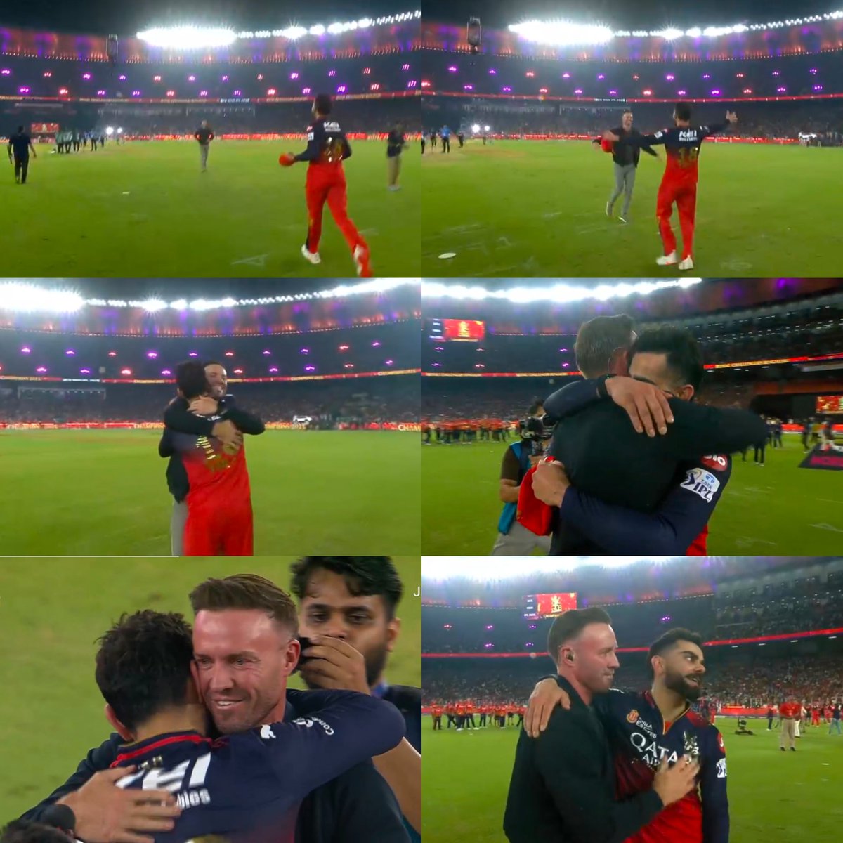 Emotional Virat Kohli and Ab De Villiers hug after the victory 🥹
