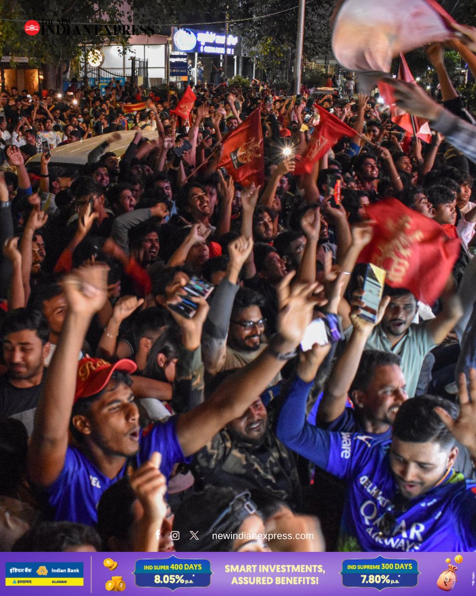 The New Indian Express (@newindianxpress) on Twitter photo Ending the wait of 18 years, Royal Challengers Bengaluru (#RCB) has won their first-ever IPL trophy after beating Punjab Kings (#PBKS) in the #IPL2025 final at the Narendra Modi Stadium in Ahmedabad.
Express Photo | <a href="/iallenegenuse/">Allen egenuse J</a>
#RCBvsPBKS #RCBvPBKS Ending the wait of 18 years, Royal Challengers Bengaluru (#RCB) has won their first-ever IPL trophy after beating Punjab Kings (#PBKS) in the #IPL2025 final at the Narendra Modi Stadium in Ahmedabad.
Express Photo | <a href="/iallenegenuse/">Allen egenuse J</a>
#RCBvsPBKS #RCBvPBKS