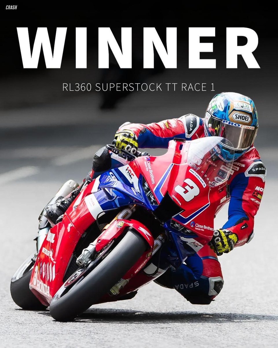 Dean Harrison wins Superstock race one for Honda! 👏 His 4th TT win 🏆 

#TT2025