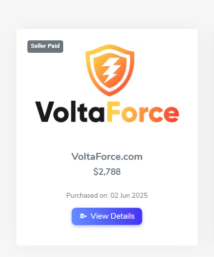 Sold VoltaForce .com For $2788 Via <a href="/atomHQ/">Atom.com</a>