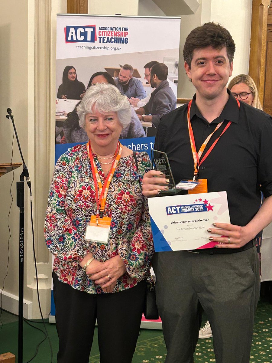 ACT (@acitizenshipt) on Twitter photo Up next, the award for Citizenship Mentor of the Year goes to Mackenzie Dawson-Hunt of <a href="/stmarks_academy/">St Mark's Academy</a> in Mitcham for his commitment to reflective practice to create empowering learning environments. Well done Mackenzie!
#ACTAWARDS25 Up next, the award for Citizenship Mentor of the Year goes to Mackenzie Dawson-Hunt of <a href="/stmarks_academy/">St Mark's Academy</a> in Mitcham for his commitment to reflective practice to create empowering learning environments. Well done Mackenzie!
#ACTAWARDS25