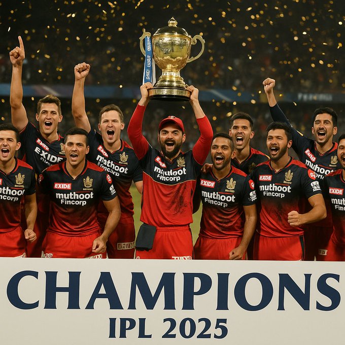 2022ramchotiya's tweet photo. Finally after 18 years , several trolls &amp; Lose  they made it King Kohli 💪
Now they will say Eee Saala Cup Namdhuuu 😉
Kudos 👏 Well done RCB 🏆
#IPLFinals
#RCBvsPBKS
#RCBvsPBKSfinal #IPLFinals 
#IPL2025  #RCBvsPBKS https://t.co/XtAqJL8onC