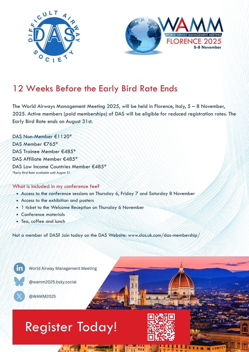 Parjam Zolfaghari (@pjzolfaghari) on Twitter photo Very excited about the DAS/ICS session at <a href="/ICS_updates/">Intensive Care Society 💙</a> #SOA25 only 4 weeks away! Register at: ics.ac.uk/soa25-congress…
And if you like airway management at SOA25 you going to love
<a href="/WAMM2025/">World Airway Management Meeting</a> <a href="/dasairway/">Difficult Airway Society (DAS)</a> Very excited about the DAS/ICS session at <a href="/ICS_updates/">Intensive Care Society 💙</a> #SOA25 only 4 weeks away! Register at: ics.ac.uk/soa25-congress…
And if you like airway management at SOA25 you going to love
<a href="/WAMM2025/">World Airway Management Meeting</a> <a href="/dasairway/">Difficult Airway Society (DAS)</a>