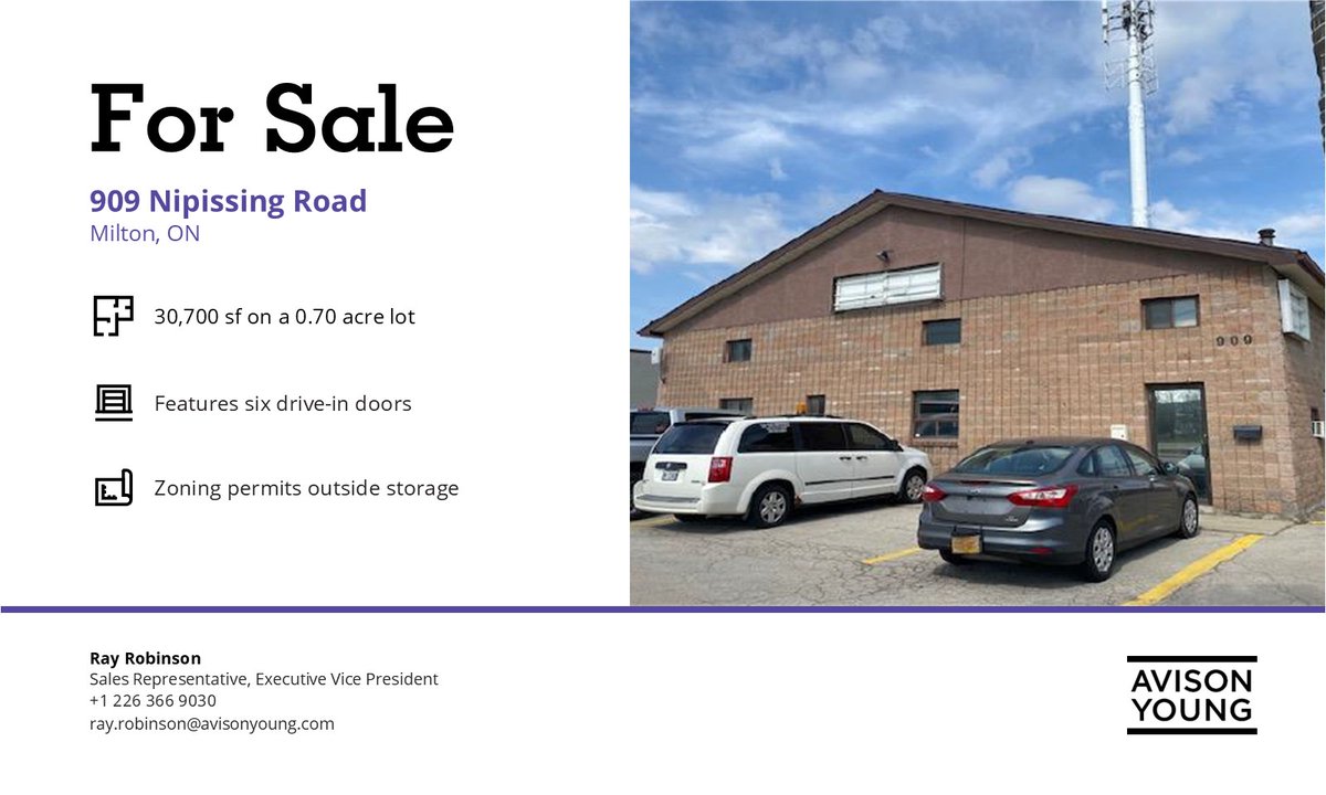 Just Listed by Avison Young: 909 Nipissing Road, Milton, Ontario avisonyoung.ca/properties/909…