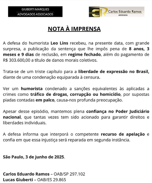 “Quando a piada vira crime, o riso é resistência.”

Prepare-se para correr.
