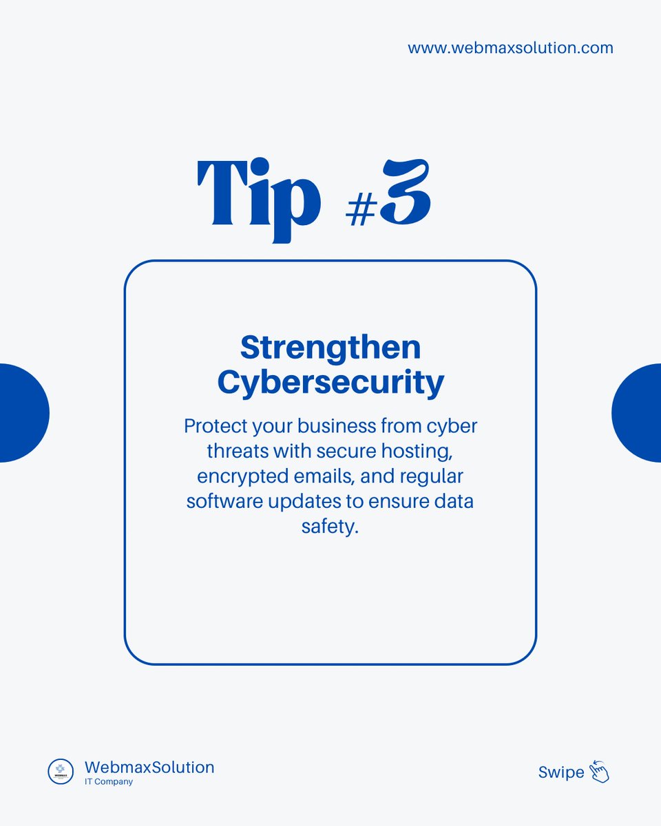 SolutionWe81133's tweet image. 3 Tips to Boost Your Business! 📈
 
Leverage IT, embrace digital marketing &amp;amp; stay data-driven! 
 
#WebmaxSolutions #WebmaxSuccess