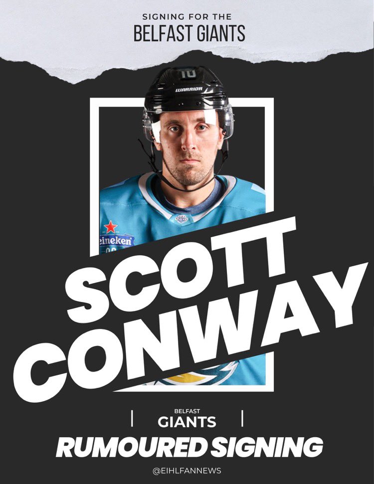 UKHockeyRumours's tweet photo. Re-signing Rumour ✍️

Scott Conway re-signs with the Belfast Giants for the 25/26 Season 

📈 : https://t.co/r7BNIpPtdr

Graphic - @EIHLFanNews 🔥 https://t.co/172GZuujMj