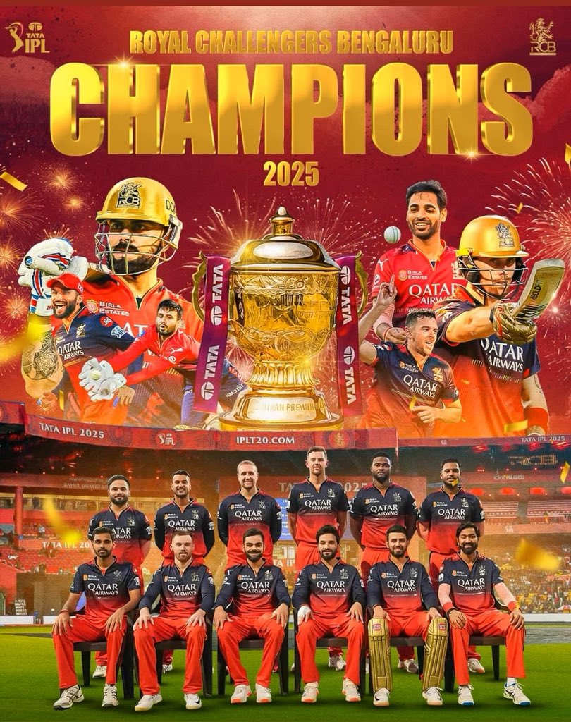 ಸಮೃದ್ಧಿ ಮಂಜುನಾಥ್ | Samruddhi Manjunath (@sammanjujds) on Twitter photo ಆರ್.ಸಿ.ಬಿ ಕಪ್ ಗೆಲುವಿನ ಸಂಭ್ರಮ ಶುರು…
ಕೊನೆಗೂ ಈ ಸಲಾ ಕಪ್ ನಮ್ಮದೇ 💥
18ನೇ ಸೀಸನ್ ವರೆಗೆ ಅಭಿಮಾನಿಗಳನ್ನು ಉಳಿಸಿಕೊಳ್ಳಲು ಕಾರಣ <a href="/imVkohli/">Virat Kohli</a> = 18🤘🏻
Congratulations <a href="/RCBTweets/">Royal Challengers Bengaluru</a> 🔥💛❤️ ಆರ್.ಸಿ.ಬಿ ಕಪ್ ಗೆಲುವಿನ ಸಂಭ್ರಮ ಶುರು…
ಕೊನೆಗೂ ಈ ಸಲಾ ಕಪ್ ನಮ್ಮದೇ 💥
18ನೇ ಸೀಸನ್ ವರೆಗೆ ಅಭಿಮಾನಿಗಳನ್ನು ಉಳಿಸಿಕೊಳ್ಳಲು ಕಾರಣ <a href="/imVkohli/">Virat Kohli</a> = 18🤘🏻
Congratulations <a href="/RCBTweets/">Royal Challengers Bengaluru</a> 🔥💛❤️