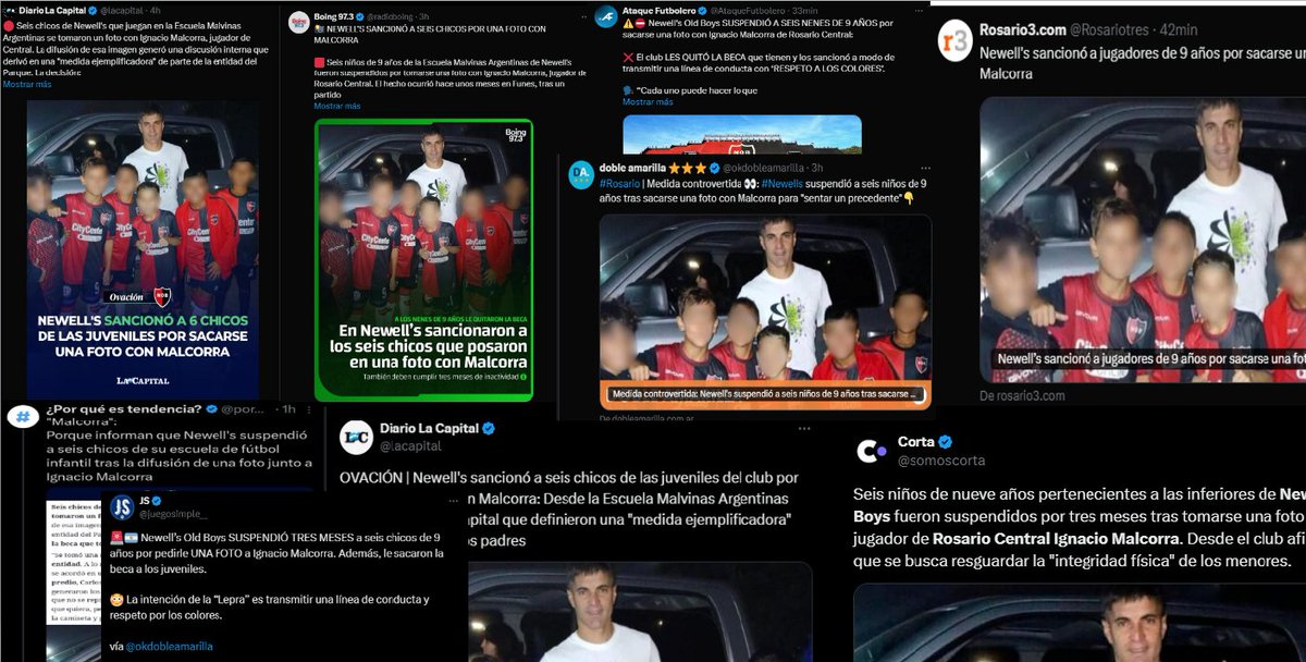 ⭕️ATENCION❗️

Ataque mediático contra Newell's ❗️ Cuando alguien habla de una operación mediática hace referencia a esto, una gran cantidad de medios replicando la noticia al mismo tiempo y con títulos amarillista, así se suelen manejar los medio de Rosario ❌ 👎