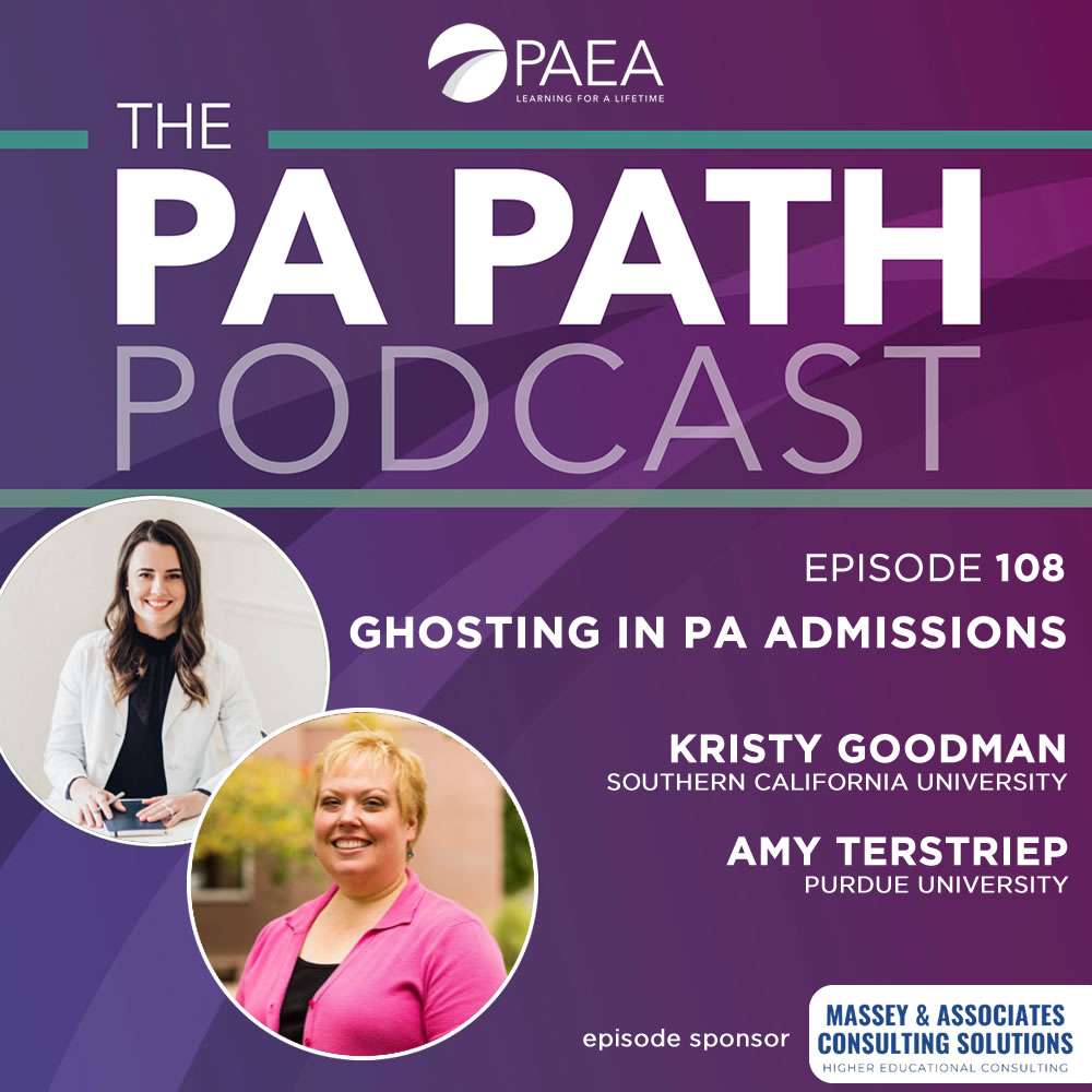 In this episode, host Emma Sellers, MS, talks with Kristy Goodman, MS, MPH, PA-C, and Amy Terstriep, PhD, about the growing issue of ghosting in the PA admissions process.

Listen: ow.ly/MxET50W3wn3

This episode is sponsored by Massey &amp; Associates Consulting Solutions.