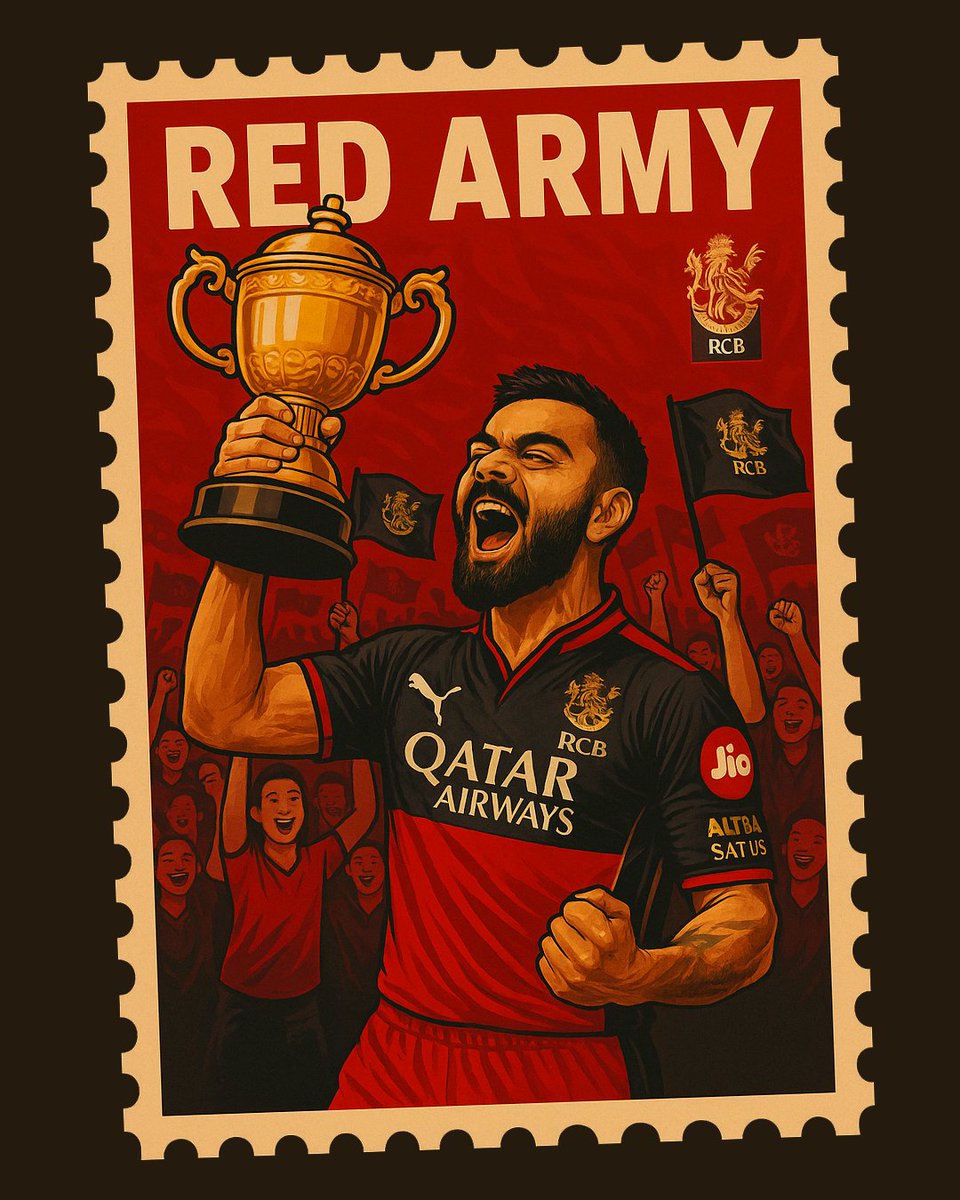 AfterinkStudio's tweet photo. E Sala Cup Namde Finally !! @RCBTweets 

My man @imVkohli deserved it all, GOAT fr.

#IPLFinals #IPL2025 #Champions #RCBvsPBKS https://t.co/Ap9JRge79S