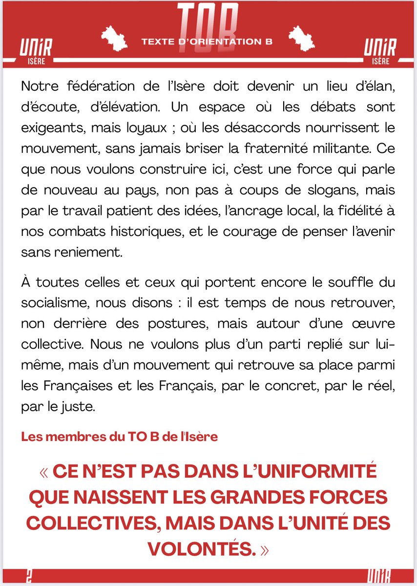 « Le temps de l’unité socialiste est venu… »

Assez des divisions stériles et des égos dissonants. L’heure est au rassemblement, à la fidélité à nos combats. Unir les #socialistes, c’est rouvrir le chemin d’une gauche populaire et exigeante. #Unir <a href="/Unir__/">Unir.</a>

Notre communiqué ⤵️