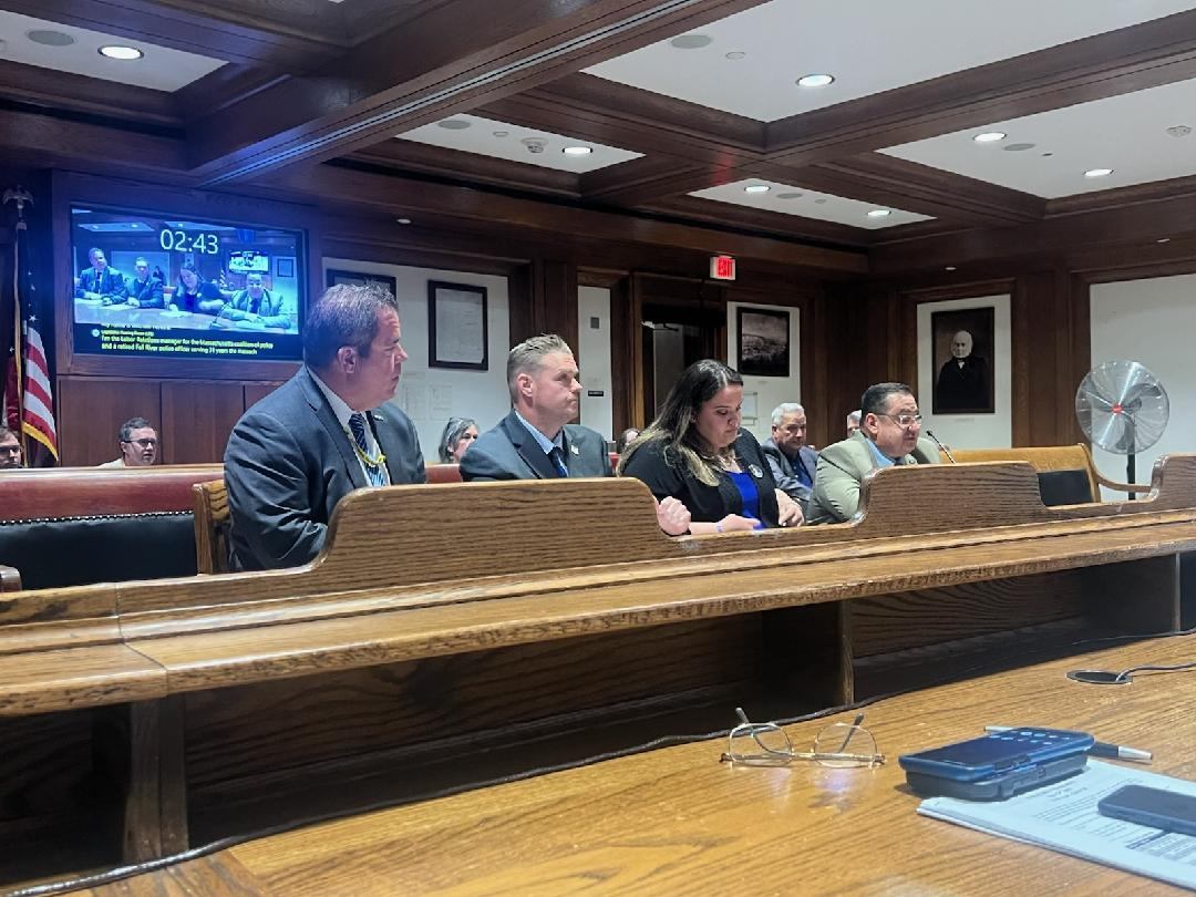 Massachusetts Coalition of Police In-House Counsel Tim King and Labor Relations Manager Michael Perreira, along with Caitlin Tarentino (sister of fallen Officer Ron Tarentino) and Pat Munroe from the <a href="/Bftfboston/">Brotherhood for the Fallen-Boston</a>  testified at the State House this morning in front of the Joint