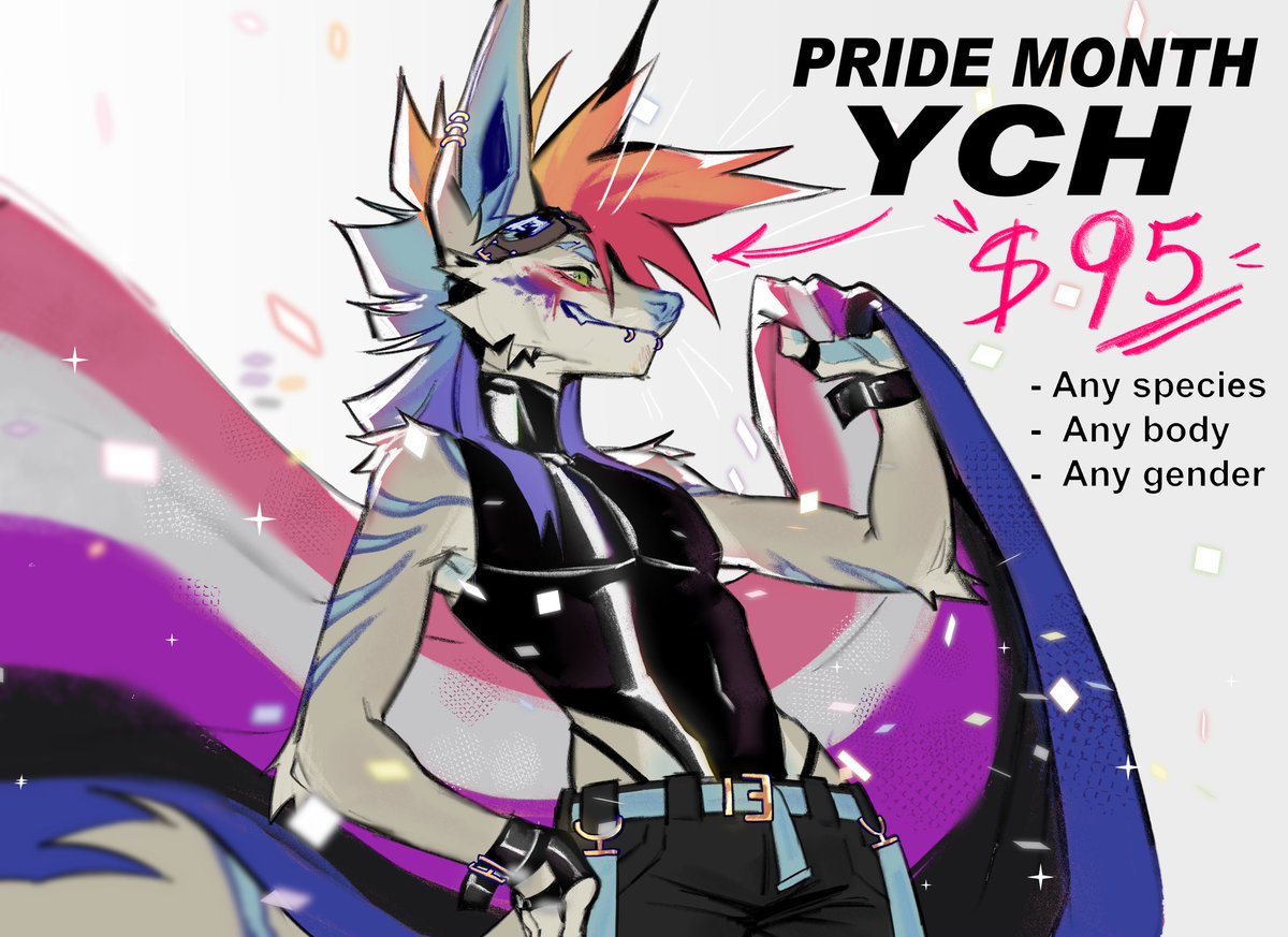 PRIDE MONTH - YCH 🌈🤍

More info below !