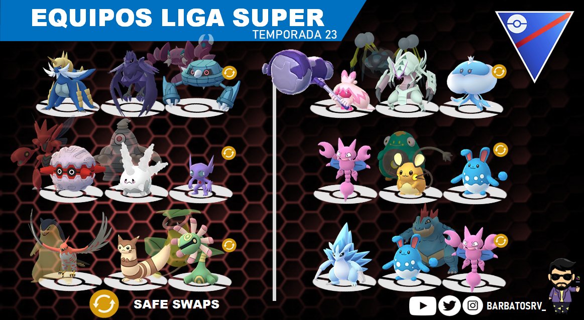 Equipos Liga Súper temporada 23! 

#PokemonGO #LigaSuper #GreatLeague