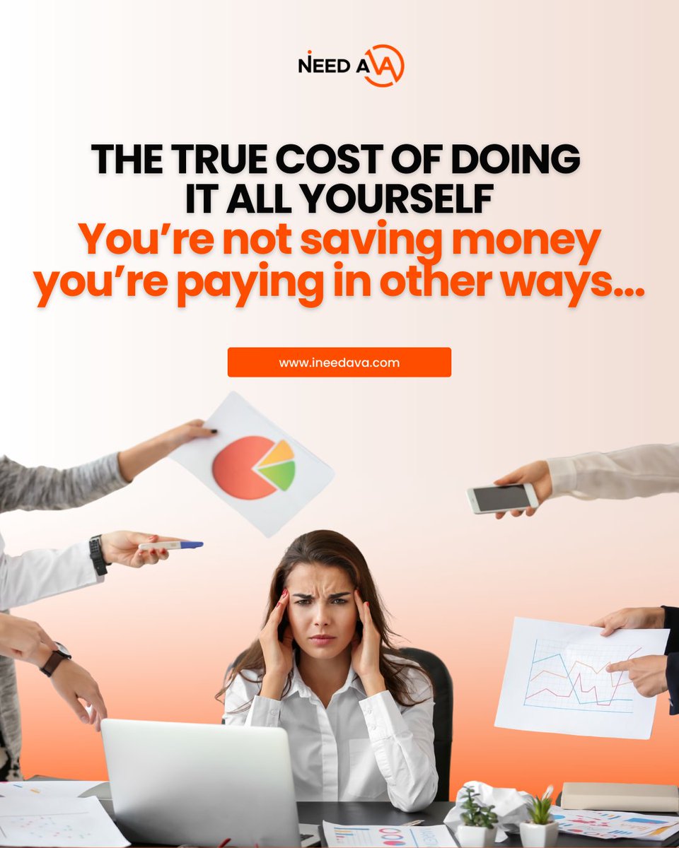 ineeda_va's tweet image. The price of doing it all yourself?
Burnout. Missed opportunities. Slower growth.

Let us match you with a trained Virtual Assistant who can help you focus on what really matters.

Ready to get started? Book a call today at ineedava.com

#INeedAVA #VirtualAssistant