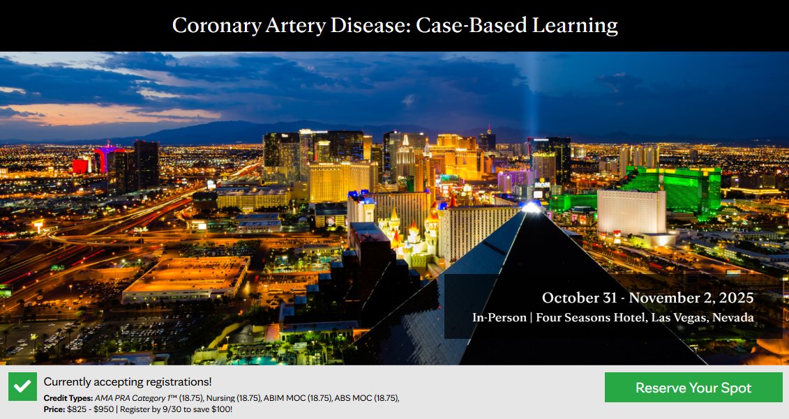 Is prolonged #DAPT after #PCI doing more harm than good? Is aspirin a drug of the past? Will de-escalation be the new standard? We’re discussing these ?'s &amp; more at Coronary Artery Disease: Case-Based Learning in Las Vegas. Register for #CAD2025 today: cveducation.mayo.edu/store/coronary…