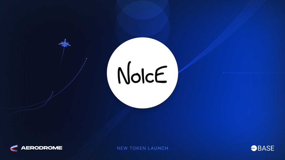 Aerodrome (@aerodromefi) on Twitter photo New Launch Alert: $Noice ✈️
A big welcome to <a href="/noicedotso/">noiceapp.eth</a> : “moving money with each like"
$Noice is now paired with $WETH and ready to swap & LP on Aerodrome
Emissions incoming New Launch Alert: $Noice ✈️
A big welcome to <a href="/noicedotso/">noiceapp.eth</a> : “moving money with each like"
$Noice is now paired with $WETH and ready to swap & LP on Aerodrome
Emissions incoming